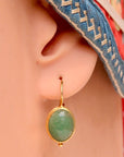 Maharashtra 14k Gold and Aventurine Earrings