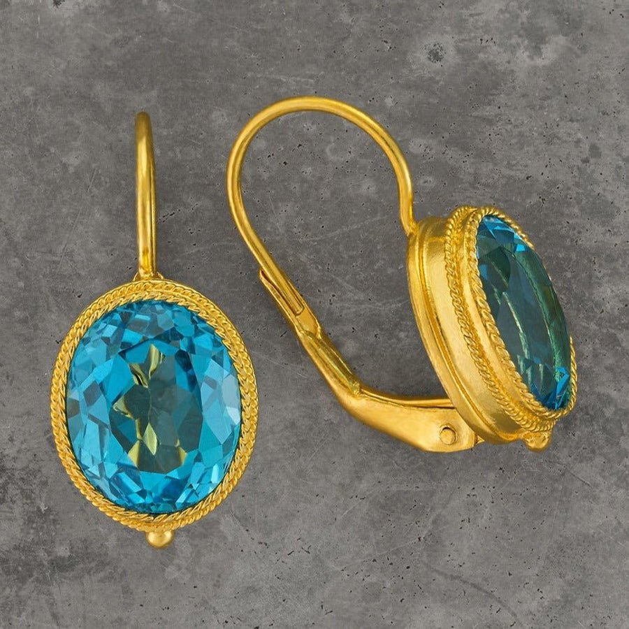 Maharashtra Blue Topaz Earrings