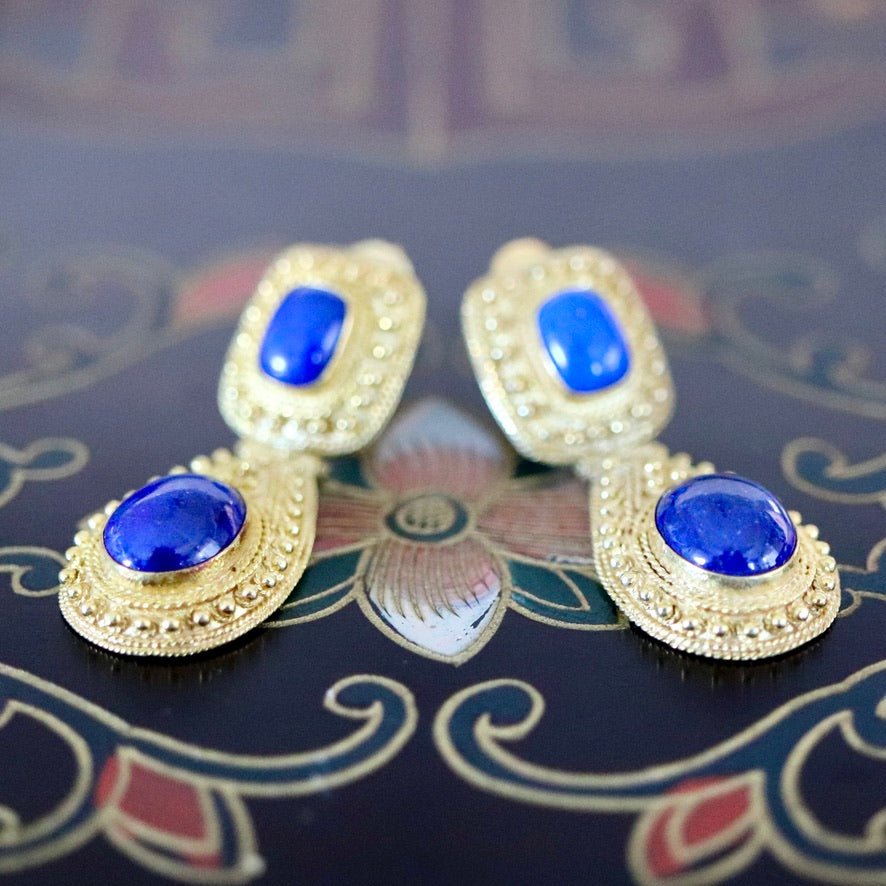 Malabar 14k Gold and Lapis Earrings