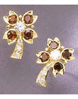 Marseille 14k Gold, Garnet and Diamond Earrings
