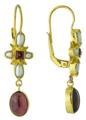 Marseille Garnet and Pearl Earrings