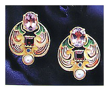 Masha Amethyst, Garnet and Pearl Earrings