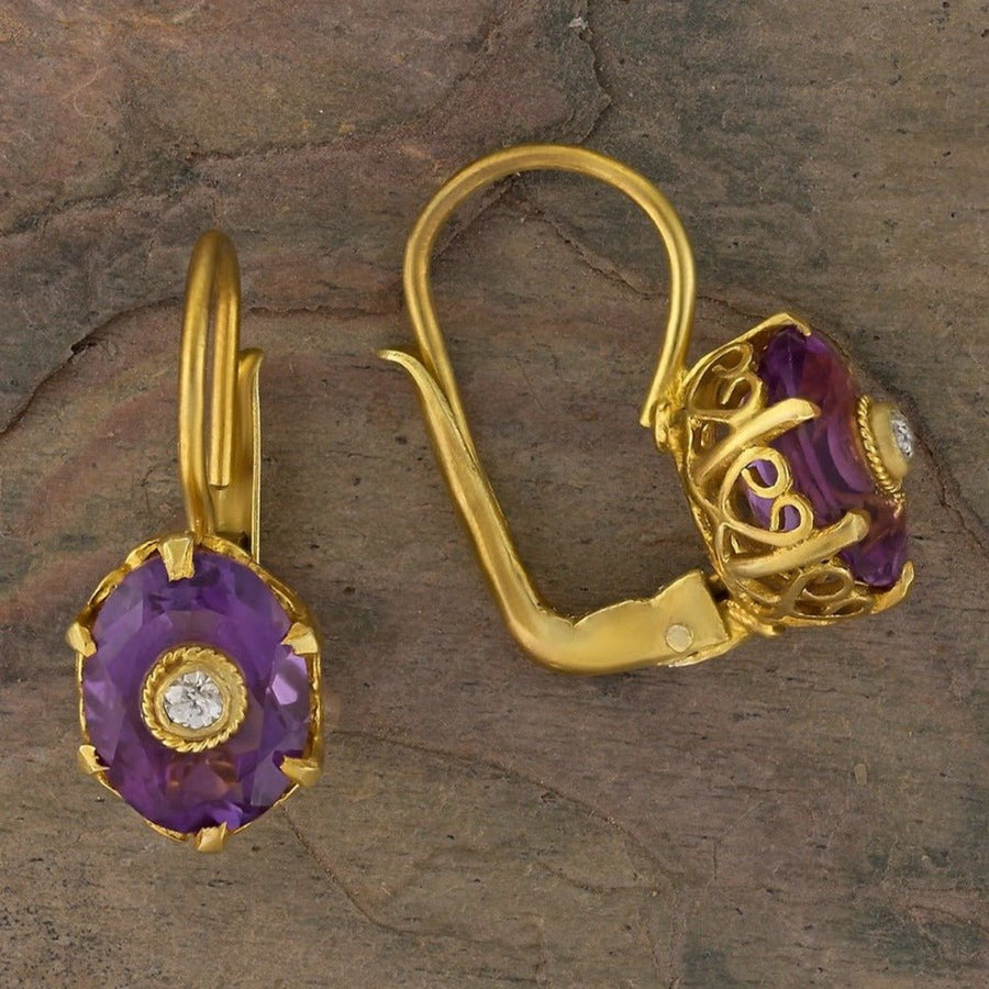 Mayfair Amethyst and Cubic Zirconia Earrings