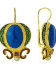 Medici Lapis, Garnet and Pearl Earrings