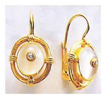 Mersey Moonstone and Cubic Zirconia Earrings