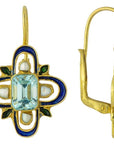 Mistress Quickly 14k Gold, Blue Topaz and Pearl Earrings