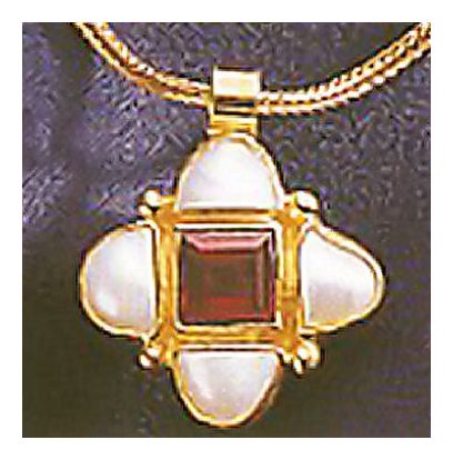 Mona Lisa Pearl and Garnet Necklace
