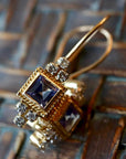 Morgan Le Fay 14k Gold, Tanzanite and Diamond Earrings