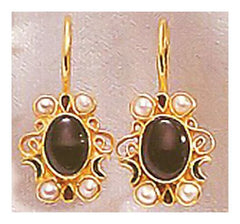 Natasha Crawford Onyx and Pearl Earrings