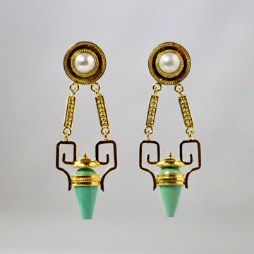 Nijinsky Turquoise and Pearl Earrings