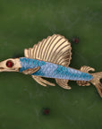 Nouveau Flying Fish Garnet Pin