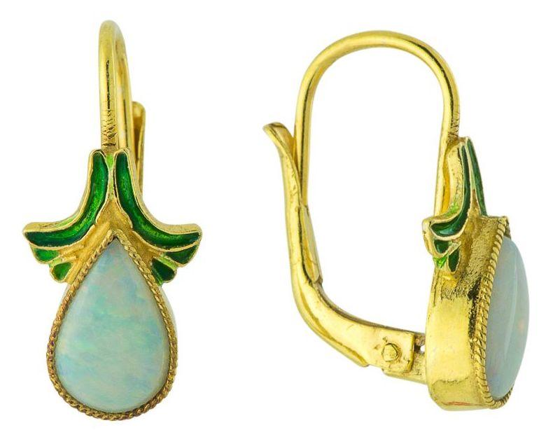 Olga 14k Gold and Opal Earrings