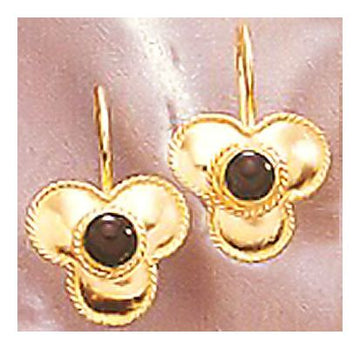 Onyx Flower Earrings