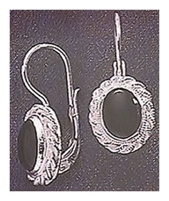 Onyx Medallion Silver Earrings