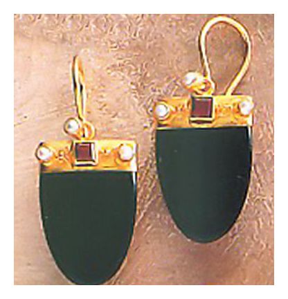 Onyx Shield Earrings