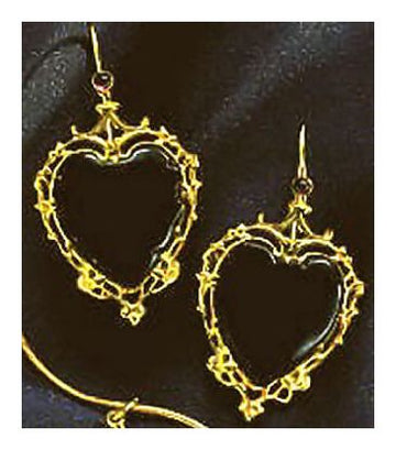 Onyx Sweetheart Earrings