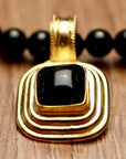 Onyx Ziggurat Necklace