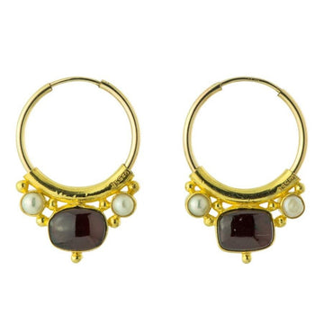 Othello Garnet and Pearl Earrings
