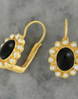 Park Avenue Onyx and Pearl Earrings