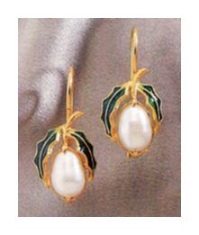 Pearl and Holly Earrings (14k)