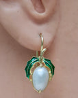 Pearl and Holly Earrings