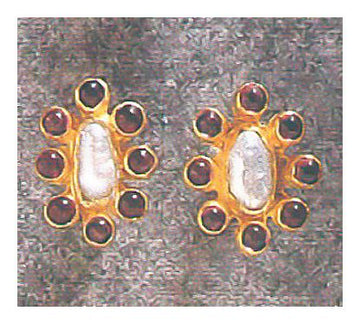 Pearl-Garnet Earrings