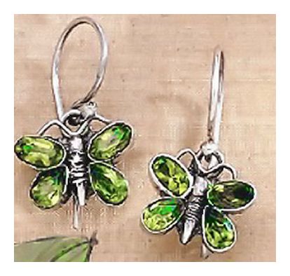 Peridot Butterfly Earrings