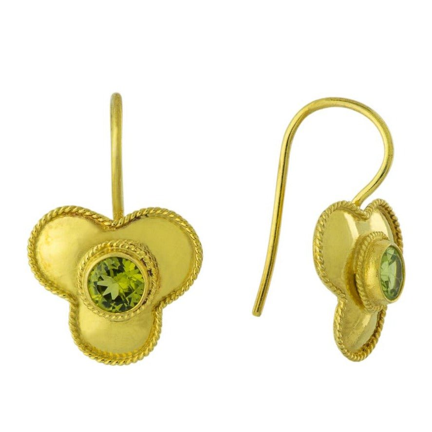 Peridot Flower Earrings