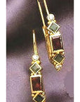 Pollaiuolo 14k Gold, Garnet, Emerald and Diamond Earrings