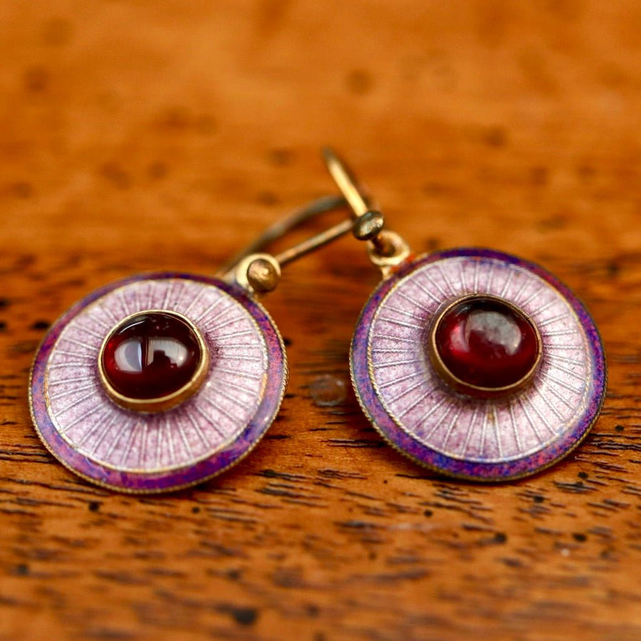 Purple Pupil Enamel Earrings