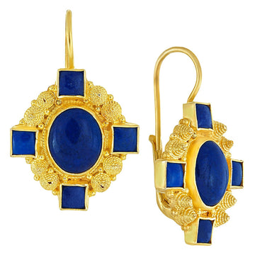 Queen Bess Lapis Lazuli Earrings
