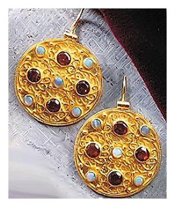 Ravenna Garnet and Opal Earrings