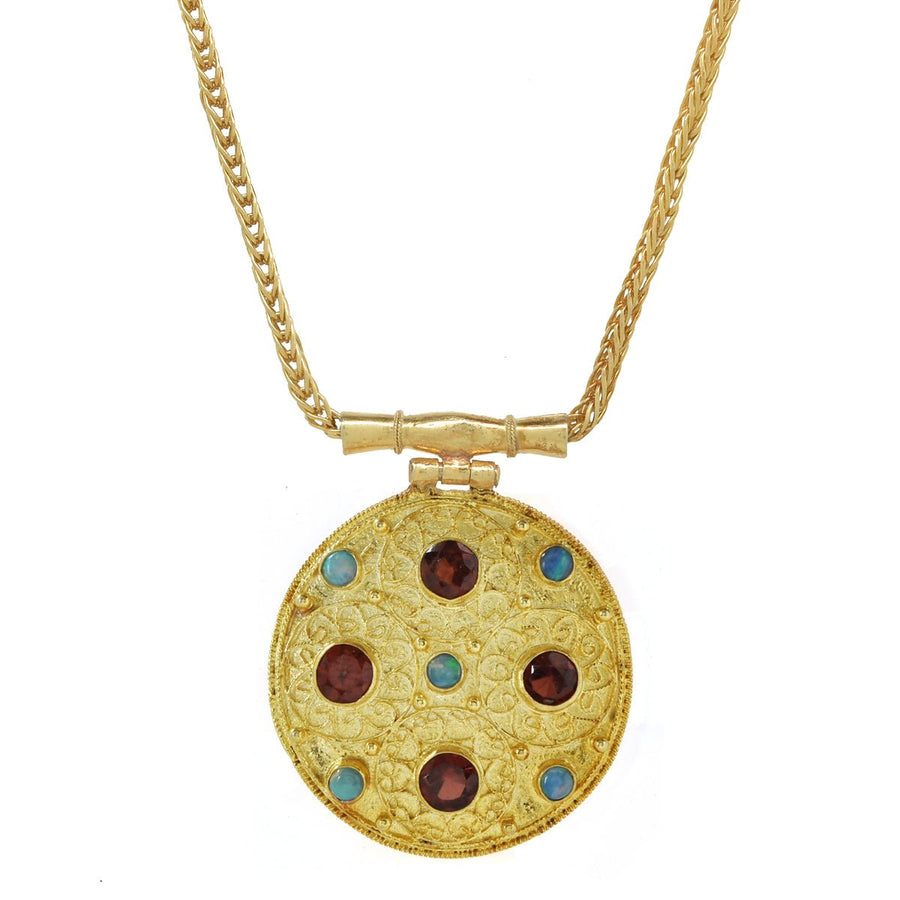 Buy Premium Oregon Peach Opal and Mozambique Garnet Necklace 18 Inches in  Vermeil Yellow Gold Over Sterling Silver 4.20 ctw at ShopLC.