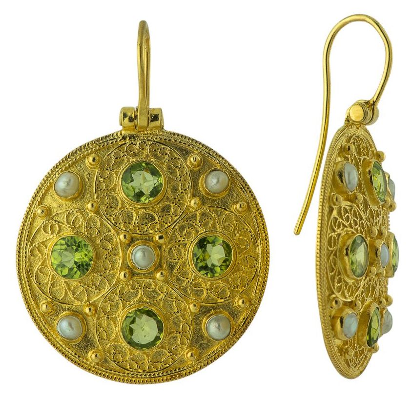 Ravenna Peridot and Pearl Earrings
