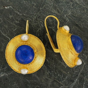 Regent's Park Lapis and Pearl Earrings
