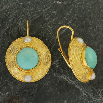 Regent's Park Turquoise and Pearl Earrings
