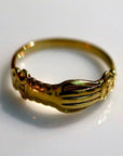 Renaissance Ring with Clasped Hands - Brass