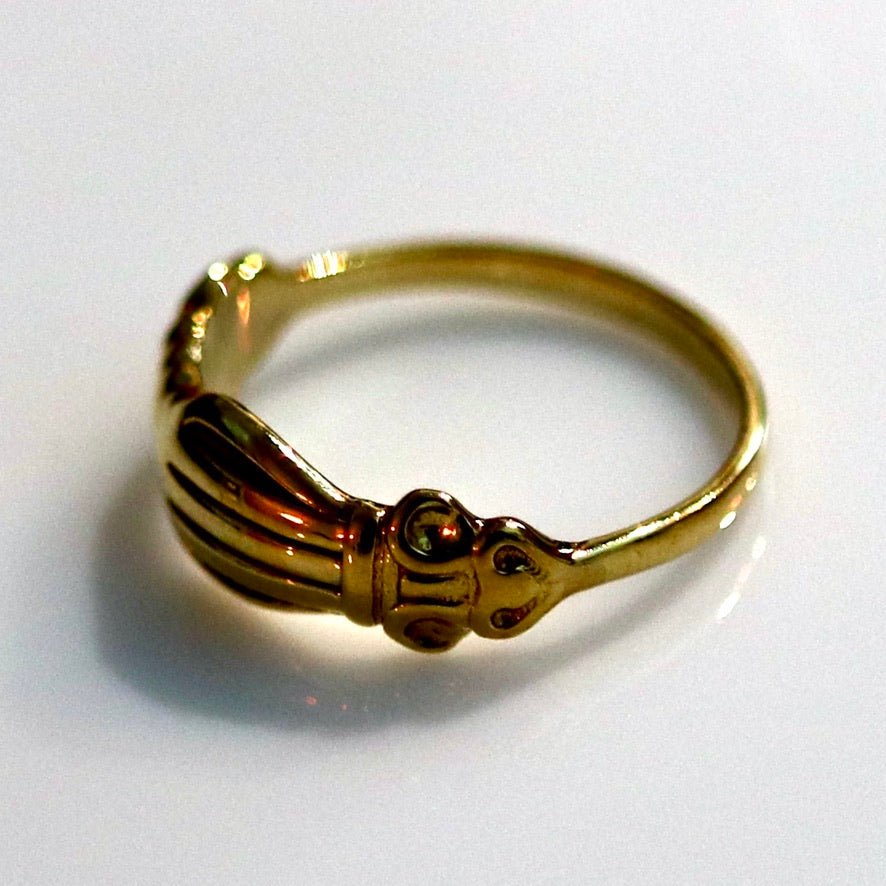 Renaissance Ring with Clasped Hands - Brass