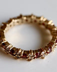 Roses are Red 14k Gold, Diamond and Garnet Eternity Band