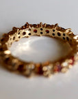 Roses are Red 14k Gold, Diamond and Garnet Eternity Band