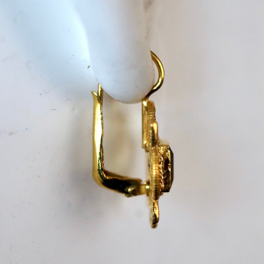 Rosette 14k Gold and Garnet Earrings