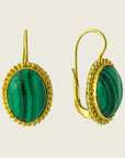 Royal Oval Malachite Earrings