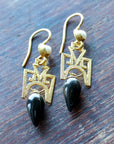 Russian Deco Onyx Earrings