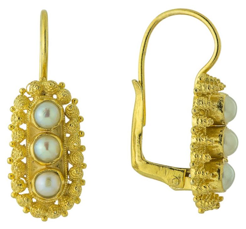 Salisbury Cross Pearl Earrings