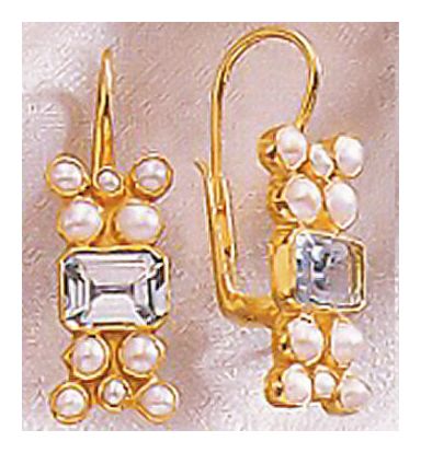 Salon Blue Topaz and Cultured Pearl Earrings