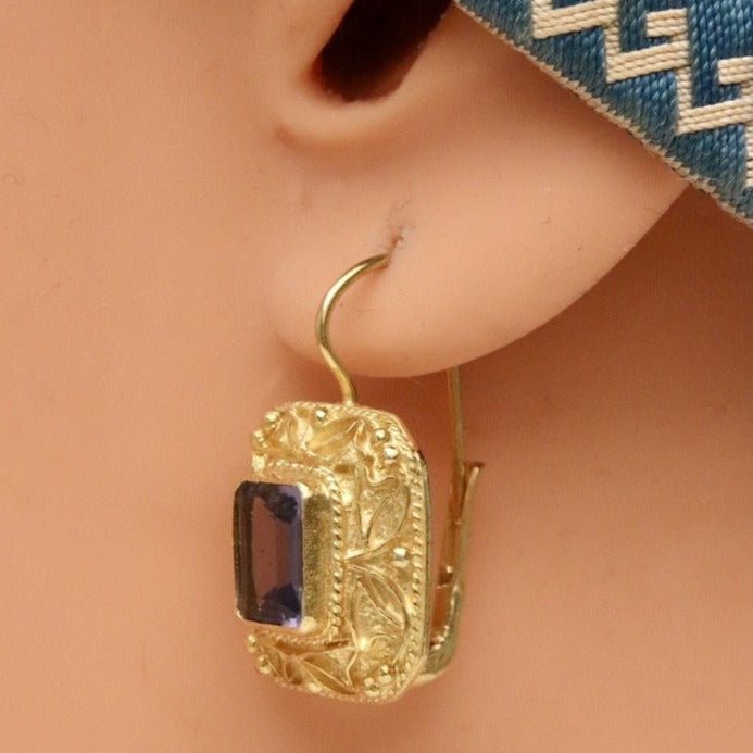 Selsey 14k Gold and Iolite Earrings