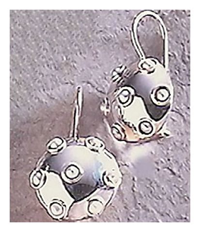 Silver Pearl Disc Earrings