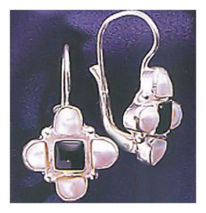 Silver Renaissance Onyx Earrings