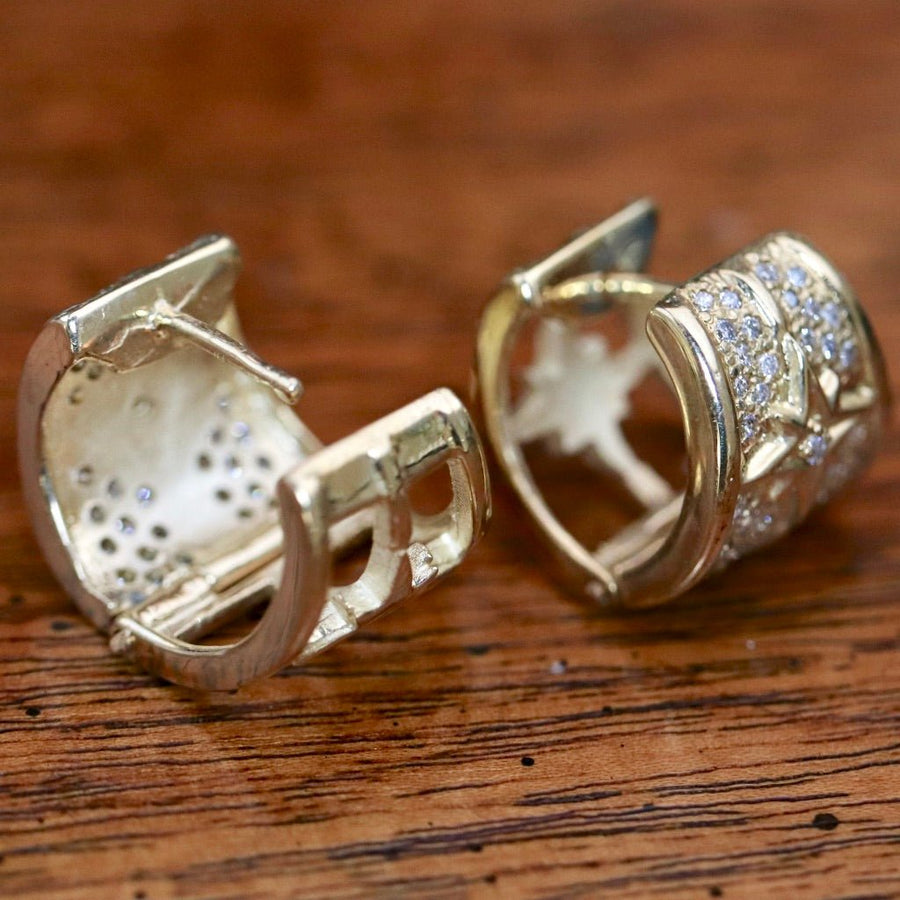 Sirius 14k Gold and Diamond Earrings
