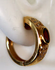 Sonia Delaunay 14k Gold, Garnet and Diamond Earrings